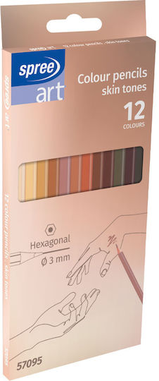Coloured Pencils 3mm Spree 12 Colours Skin Tones