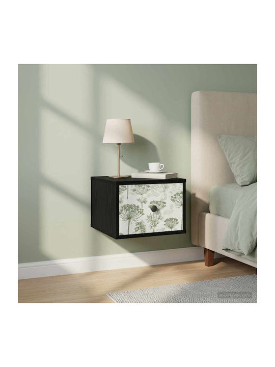 Wooden Black Bedside Tables 2 Pieces 36x33x25cm