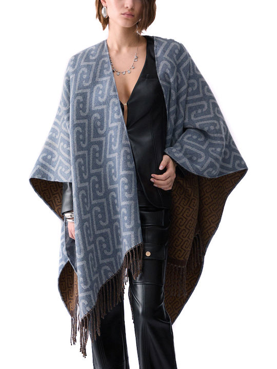 Liu Jo Brown Beige Blue Women's Poncho