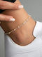 Elika Silver Mehrfarbiges Fußarmband aus Silber