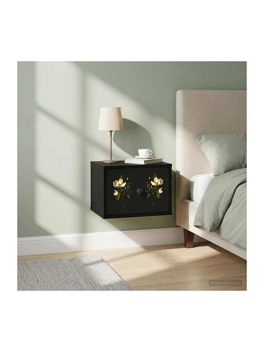 Nachttisch Holz Schwarz 36x33x25cm