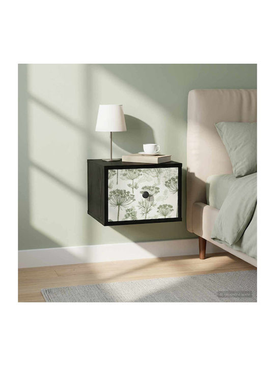 Nachttisch Holz Schwarz 36x33x25cm