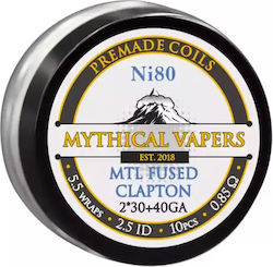Mythical Vapers Mtl Fused Clapton Ni80 0 85 Ohm