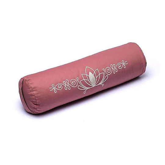 Yoga Bolster Roll Pink Lotus Made Organic Cotton