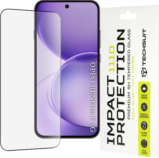 Techsuit Voller Leim Vollflächig gehärtetes Glas Displayschutzfolie Für Oppo Reno16 F / Reno16 Fs
