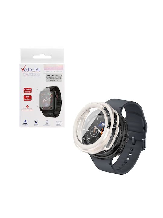 Volte-Tel Edge Cover Πλαστική Θήκη με Τζαμάκι σε χρώμα για Samsung Galaxy Watch 8 Classic 46mm