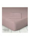 Marwa Doppeltes Bettlaken mit Gummibettlaken 140x200+30cm Albergine