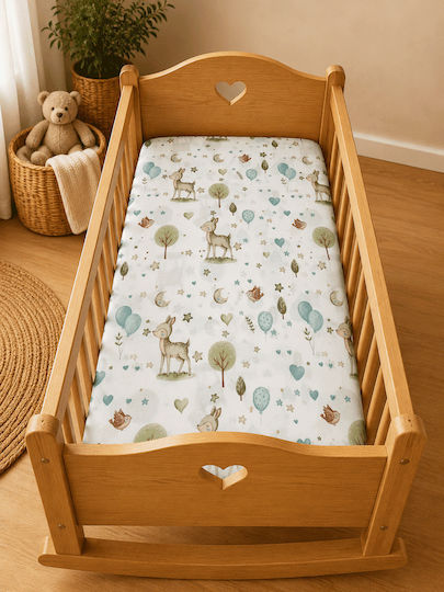 Bunny Bebe Deer Blue Baby Sheets 80x110cm