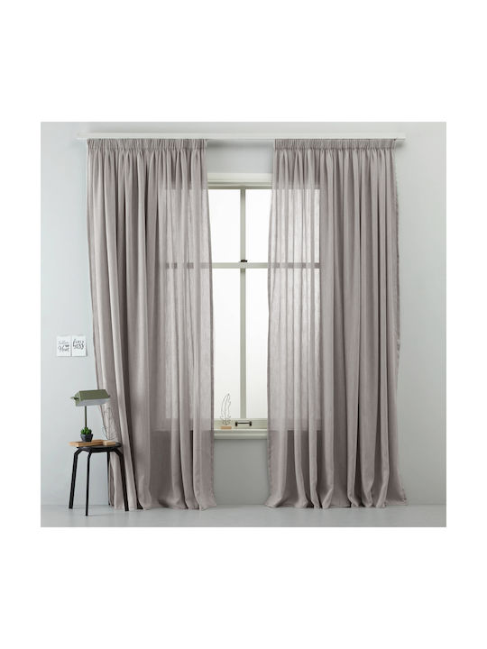 Saray Home Перде с Плик с Писалка Сиво 140x280см