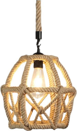 Κρεμαστό Φωτιστικό Boho Πλέγμα με Ντουί E27 28x29εκ.