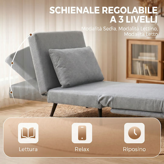 Armchair Bed Light Grey 75x88x78cm