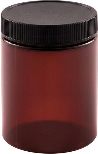Plastic Pet Jar Brown Black Lid 300ml
