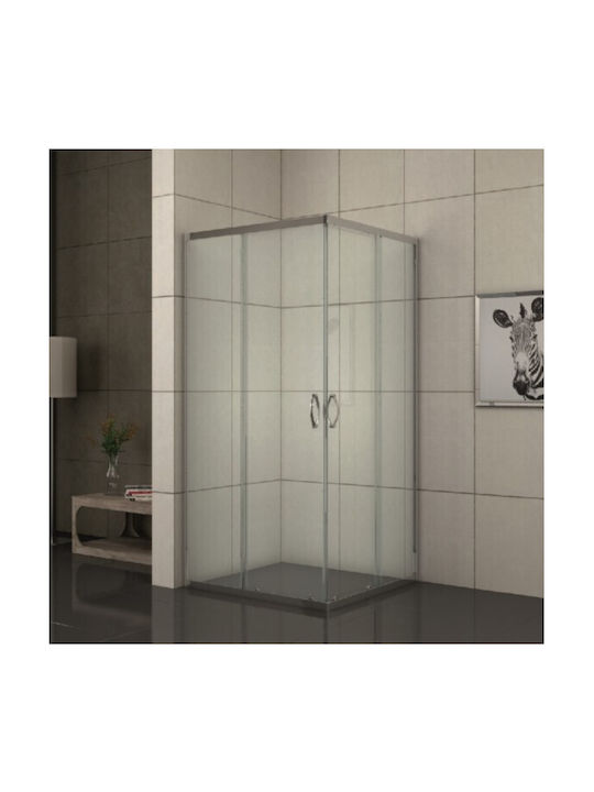 Inter Ceramic Καμπίνα Ντουζιέρας με Συρόμενη Πόρτα 80x80x180cm Fabric