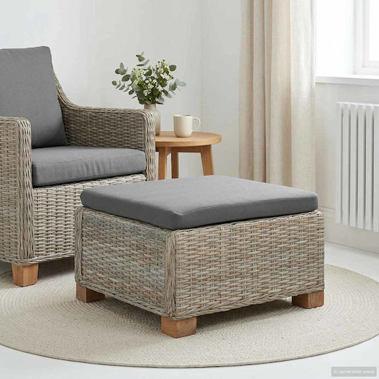 Außenbereich-Hocker Würfel Rattan mit Kissen Natürliche Farbe
