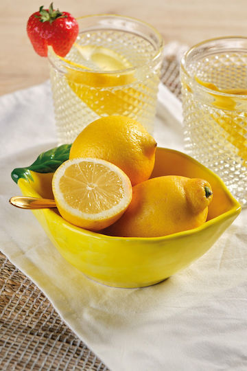 Kaemingk Decorative Ceramic Yellow Bowl 16x12x6cm