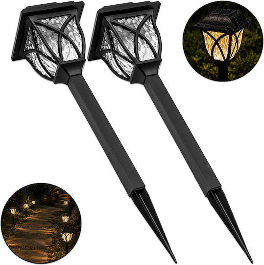 Set of 2 Spiked Solar Traffic Light Lanterns 0.2W with Warm White Light 3000K IP44