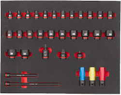 Milwaukee Pneumatic Sockets with 1/2" Frame Host Set 32 Pieces Milwaukee Pneumatic Sockets with 1/2" Frame Host Set 32 Pieces