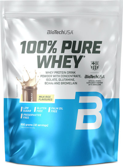 Biotech USA 100% Pure Whey Proteină Organică din Zer cu Aromă Milk Rice 900gr