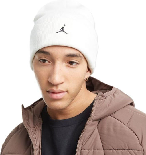 Beanie Unisex Σκούφος Πλεκτός σε Λευκό χρώμα