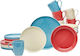 Serving Utensil Set 24 Pieces Light Blue Elba