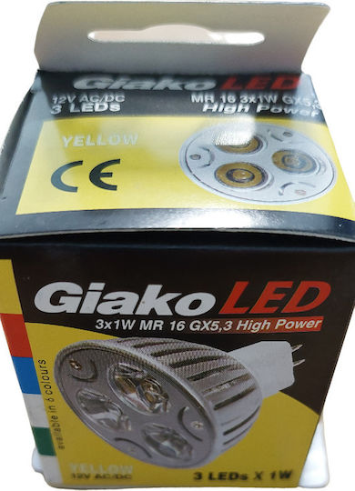 LED Bulb For GU5.3 Socket And PAR16 Shape Yellow