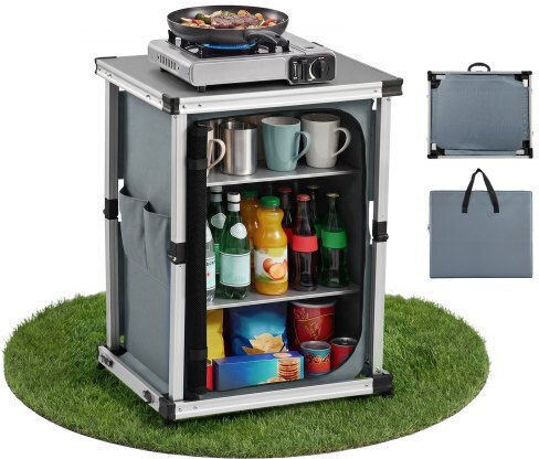 Vevor Ντουλάπα Αλουμινίου για Camping Πτυσσόμενη 61x51x80cm
