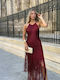 Summer Maxi Evening Shirt Dress Fringes