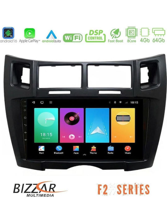 Bizzar Car Audio System for Toyota Yaris 2025-2026 Bluetooth USB WiFi GPS Apple CarPlay Android Auto with 9" Touch Screen