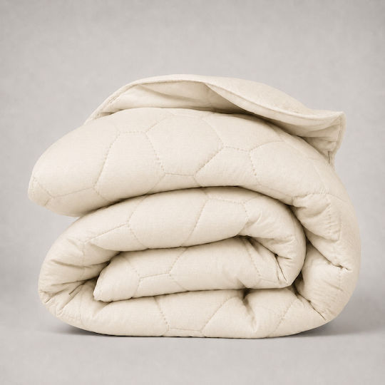 Πάπλωμα Μονό με Γέμιση Microfiber 150x210εκ. Ecru 150 GSM
