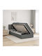 Wall Bed Single Upholstered with Fabric Dark Grey with Slats and Mattress 90x200cm