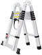 Scară Telescopică Din Aluminiu Dublă Cu 12 Trepte Înălțime Maximă 3.8m
