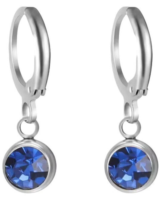 FantazyStores Earrings Made Of Blue Steel