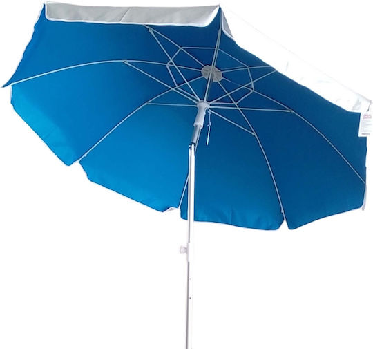Mega Bazaar Folding Aluminum Beach Umbrella Diameter 2m with Blue Air Duct
