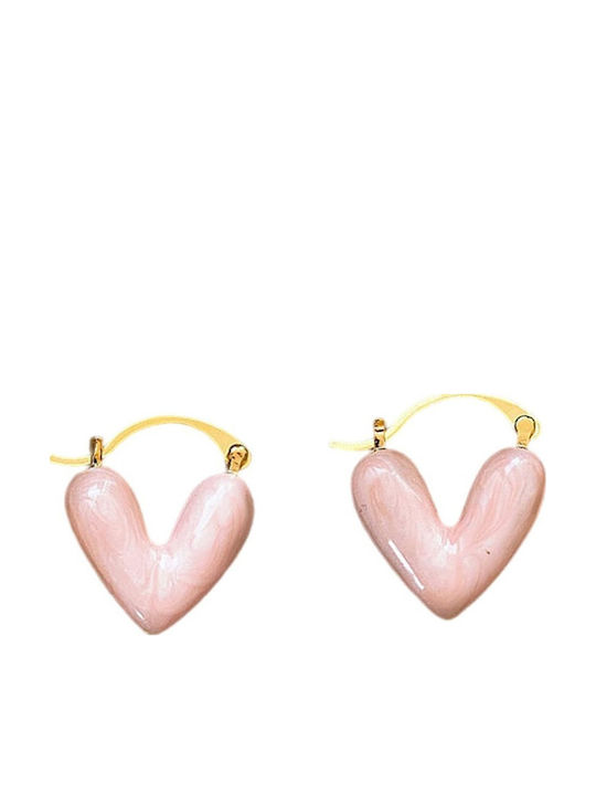 FantazyStores Earrings Made Of Gold Plated Steel Pink