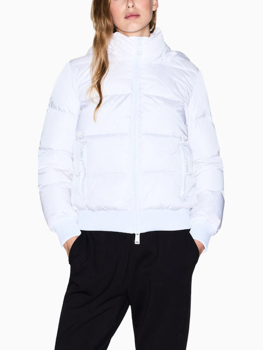 Дълго Дамско Puffer Якето За Зима Бяло