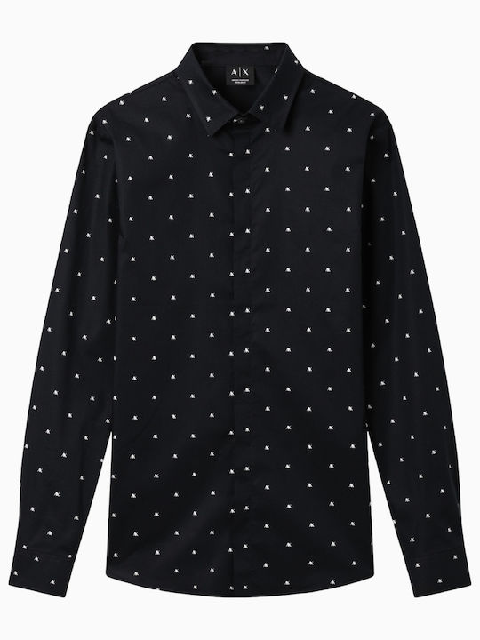 Armani Exchange Мъжка Риза Стандартна Кройка Син