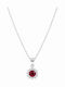 Jooliete Halskette Rosette aus Vergoldetem Silber mit Zirkon Rote