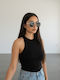 Max Air Women Sunglasses with Black Metallic Frame and Black Lens SA032