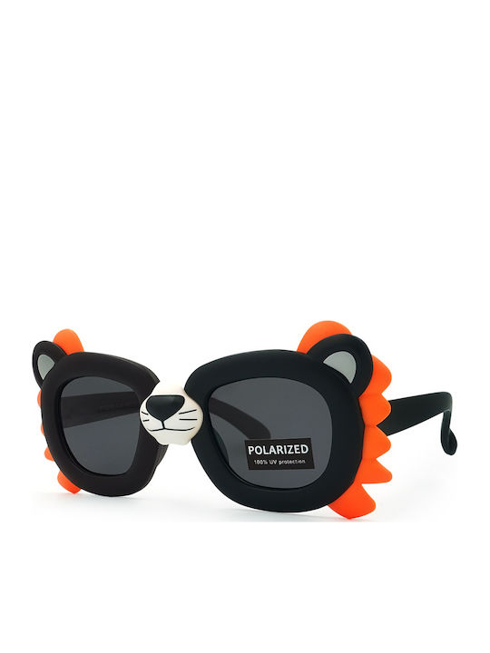 Kiddos Unbreakable Round Kids Sunglasses with Polarized Lens Black