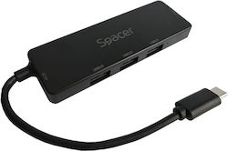 Spacer USB-Hub 3 Anschlüsse USB 3.0 mit Anschluss an einen Computer USB-A Spacer USB-Hub 3 Anschlüsse USB 3.0 mit Anschluss an einen Computer USB-A