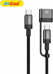 Andowl Cablu USB la Type-C Negru 1m Q-SJ740 Andowl Cablu USB la Type-C Negru 1m Q-SJ740