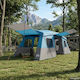 vidaXL 185t Camping Tent Blue with Double Cloth...