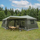 vidaXL Family Camping Tent Green with Double Cl...