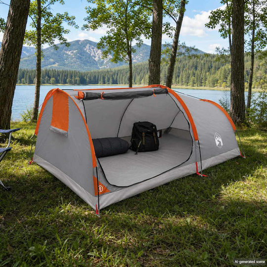 vidaXL Camping Tent Tunnel Mountaineering Grey 4 Seasons for 1 Person Waterproof 3000 mm 227x153x95 cm