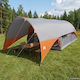 vidaXL Tunnel Camping Tent Grey with Double Clo...
