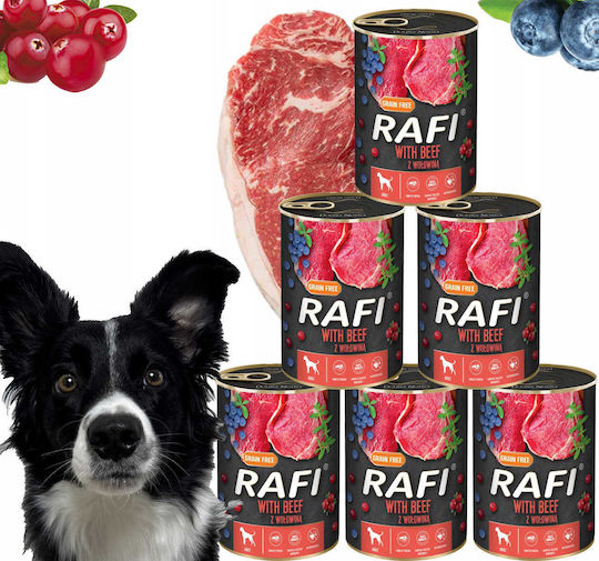 Rafi Nasses Hundefutter Dose Diät mit Rindfleisch ohne Getreide 6x400gr