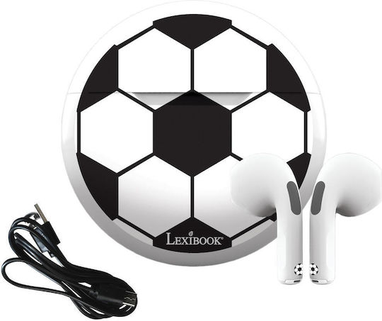 Lexibook Earbud Casti Bluetooth Handsfree cu Husă de Încărcare Football