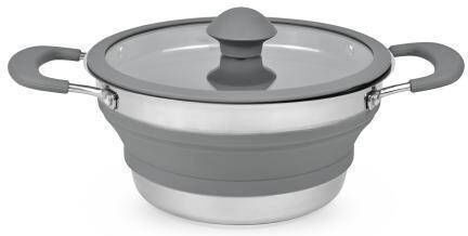 Omega Platinet Oală de gătit pliabilă din silicon pentru camping 1.5 L