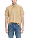 Orlando Short Sleeve Shirt in Narrow Fit Striped Yellow- White