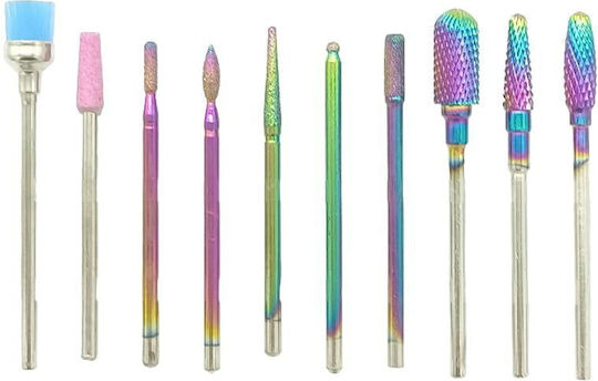 Nail Drill Bits Set Storage Box 10 Pieces